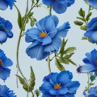 transparent blue flowers