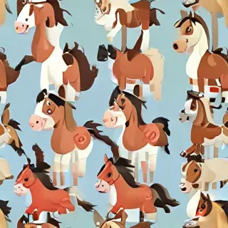 cartoon horses
