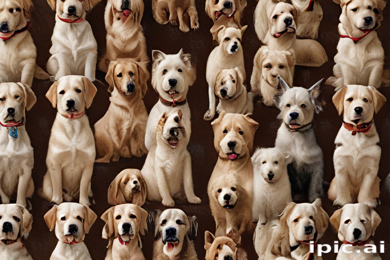 A Heartwarming Collage of Various Adorable Dogs in Different Poses.