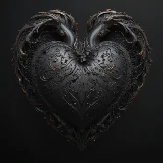 heart with black background