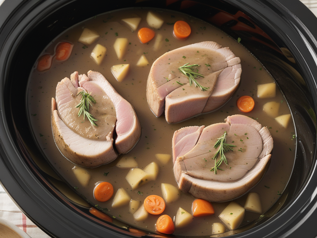 pork chops and dressing in the crock-pot