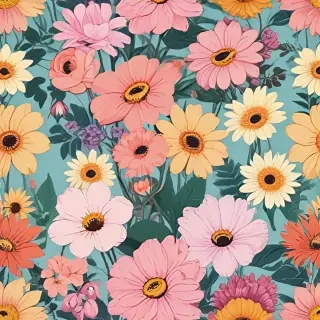 cartoon flowers aesthetic