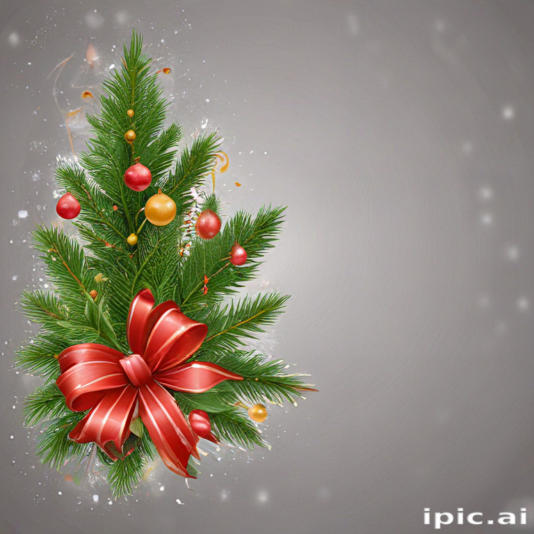 Festively Decorated Christmas Tree with Ornaments and a Bright Red Bow