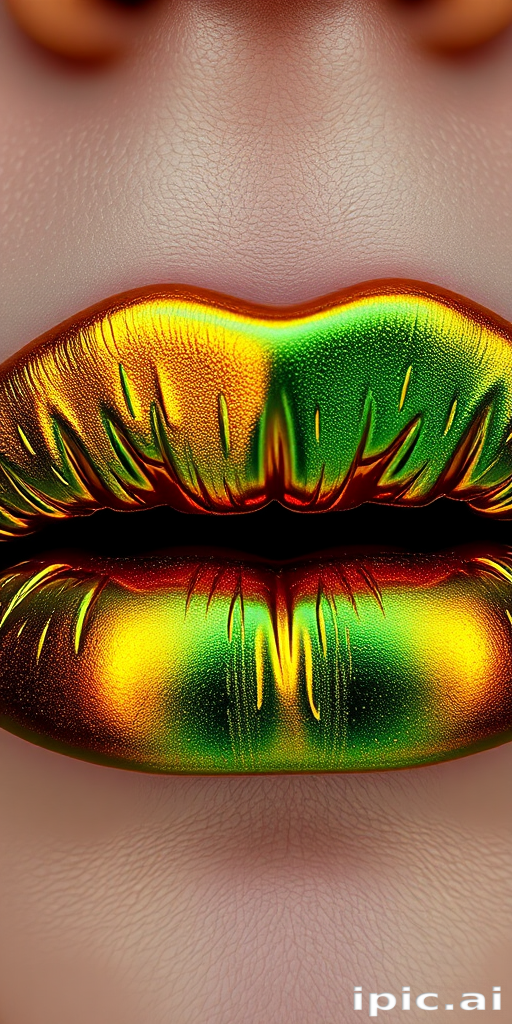 Stunning representation of duochrome green-to-gold lips, showcasing unique color-shifting properties and multidimensional depth