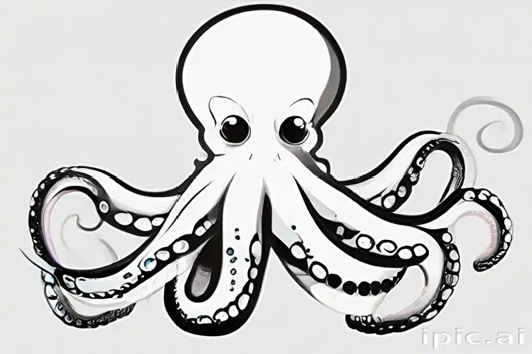 octopus clip art black and white