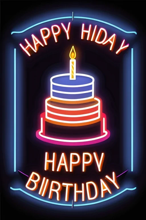 happy birthday neon sign png