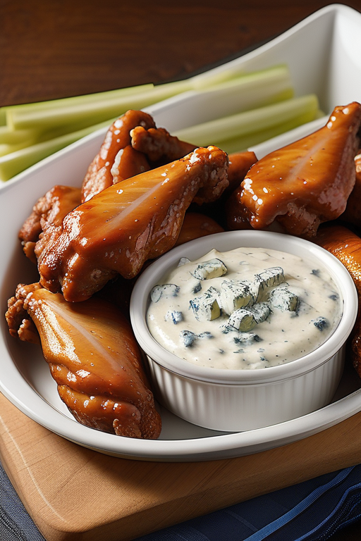 wings and blue cheese dip
