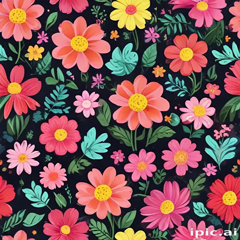 cartoon flowers transparent background