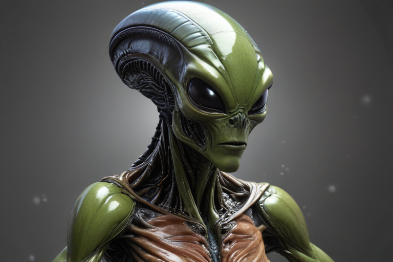 Intriguing Alien Figure with Distinctive Features and Futuristic Design ...