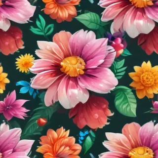 cartoon flowers transparent background