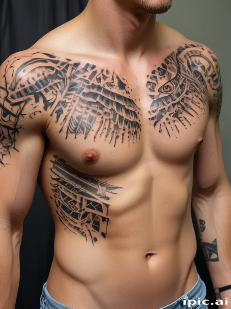 male rib tattoos