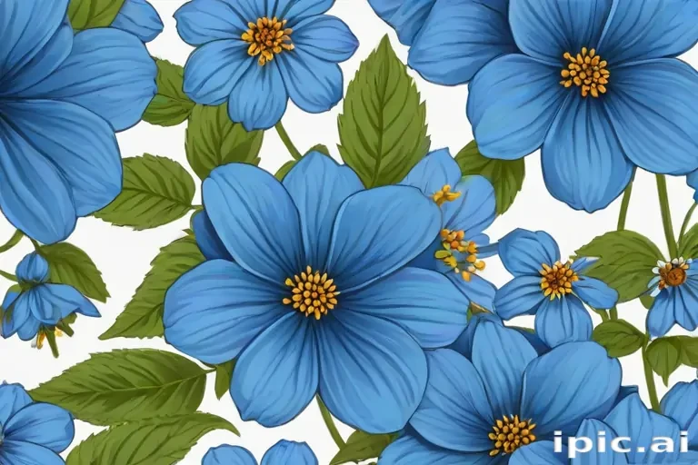 blue flowers clipart