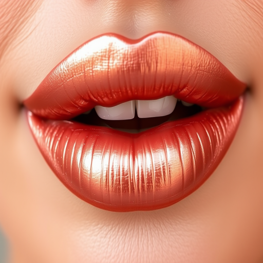 Metallic rose gold lips titled "Gilded Blush" offer a luxurious sheen with a hint of warmth, complementing both casual and formal attire for a touch of elegance