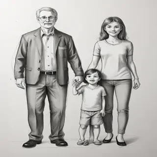 drawings of family