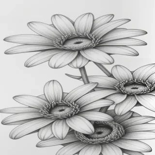 flower pencil drawing
