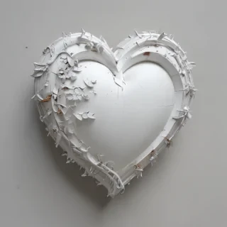 white broken heart