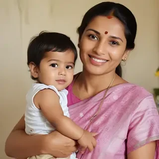 indian son with mom