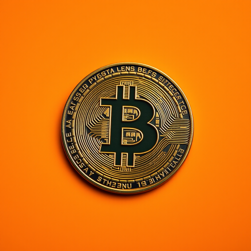 Generate a high-resolution image of a Bitcoin symbol centered on an orange circular background, use a 50mm lens, aperture f/2.8, ISO 100, and a soft focus effect to enhance clarity and depth.