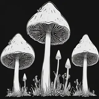mushroom clip art black and white