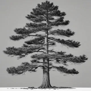 pine tree clip art black and white