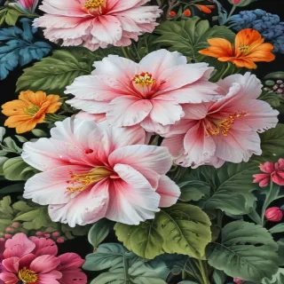 drawings of flowers in color