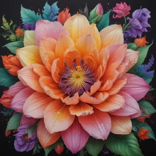 colourful flower drawing