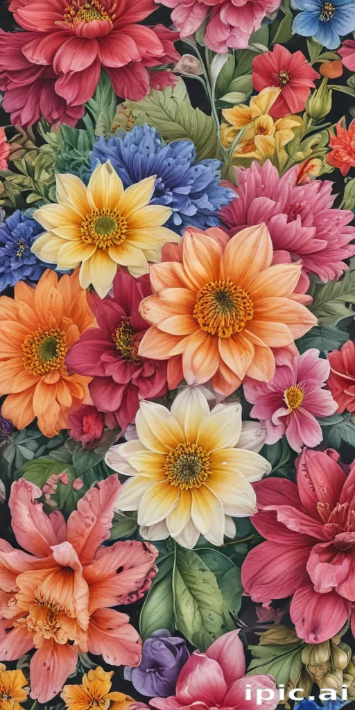 colourful flower drawing