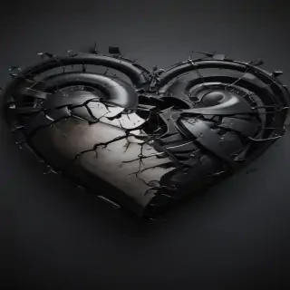 broken heart black