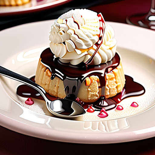 diner dessert topped with a scoop