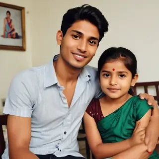 indian son with mom