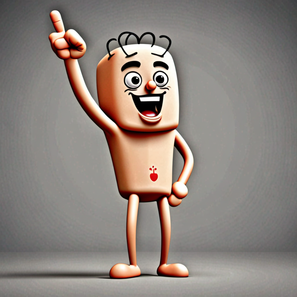 cartoon character who is giving the middle finger