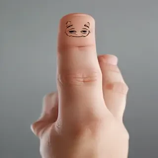 middle finger transparent