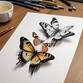 drawing butterflies