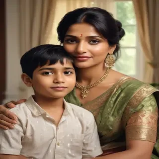 indian mom and son