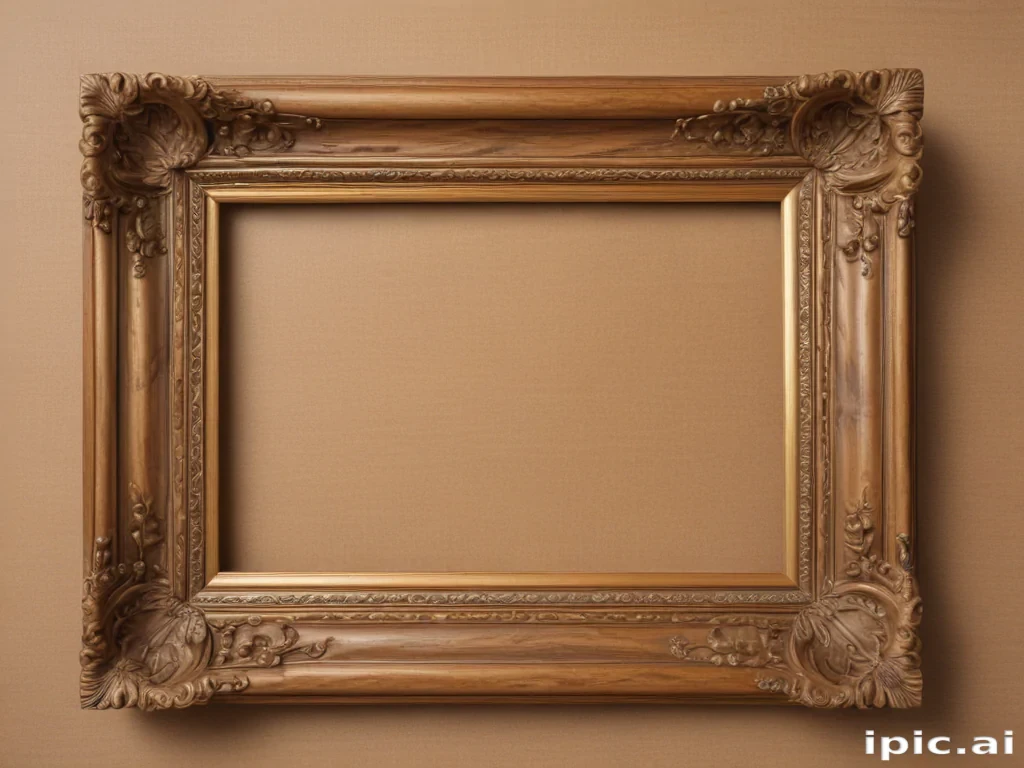 wooden picture frame png