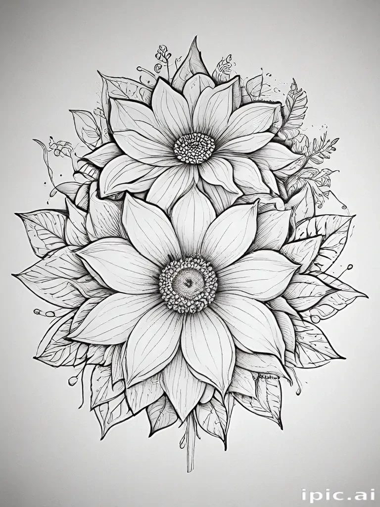 flower drawing for coloring
