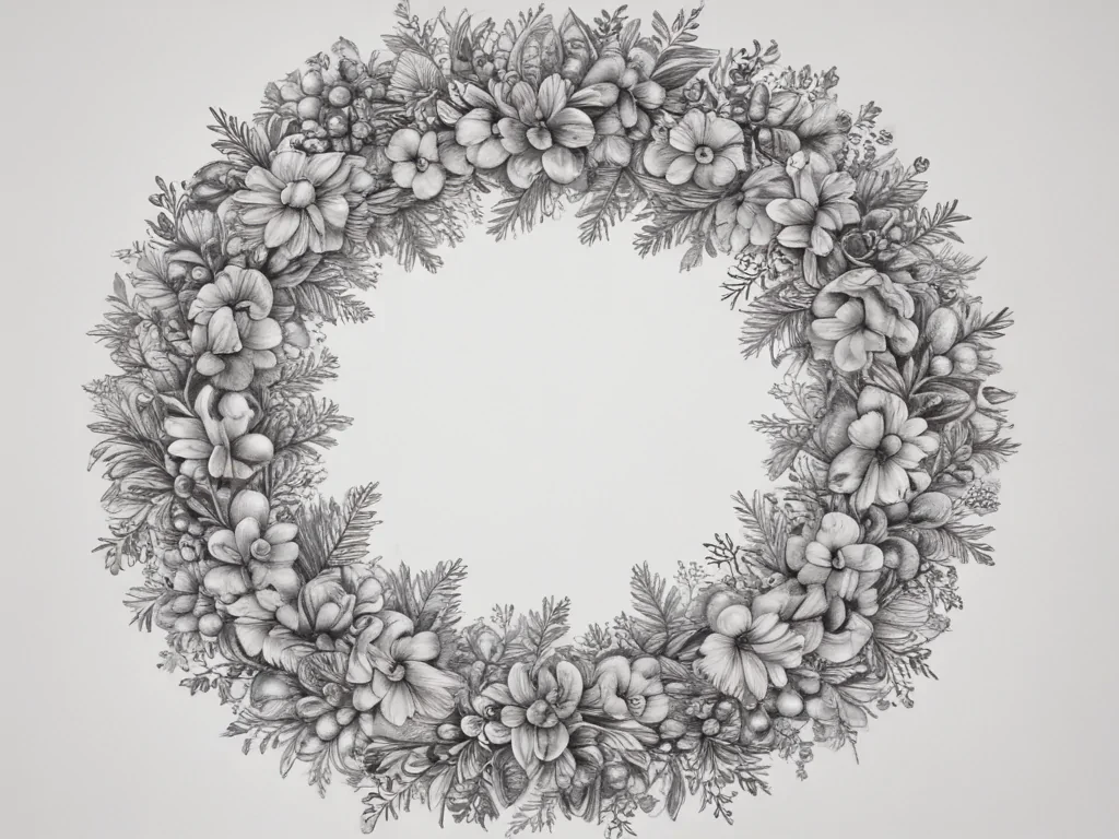 wreath drawing