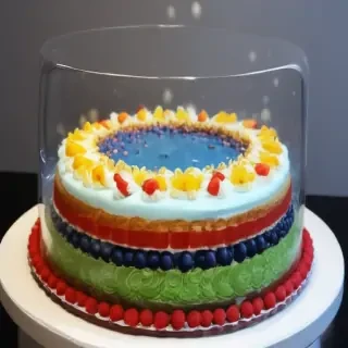transparent birthday cake