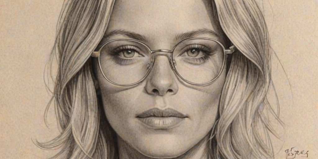Enticing Peta Wilson, pencil sketch, portrait of Sublime woman 1921s in glasses, hair style beatnik, outline, clear lines, fine lines, 8k