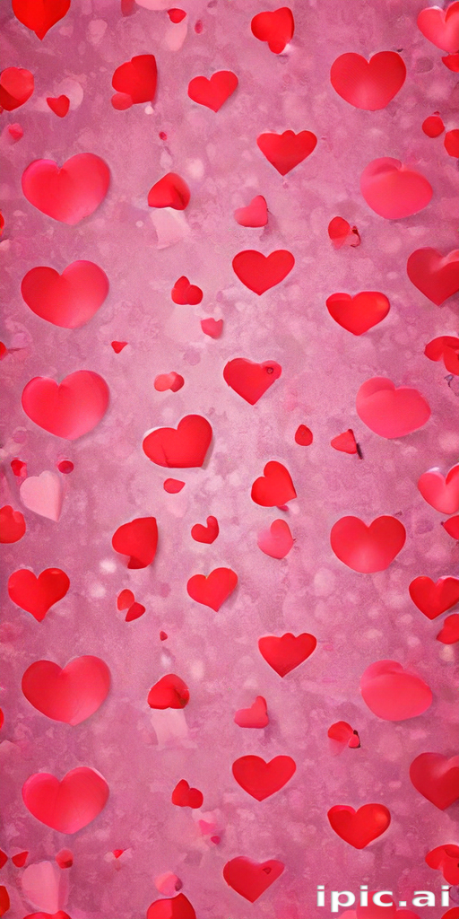 A Vibrant Display of Floating Hearts on a Soft Pink Background