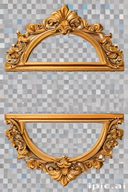 rectangle gold frame png