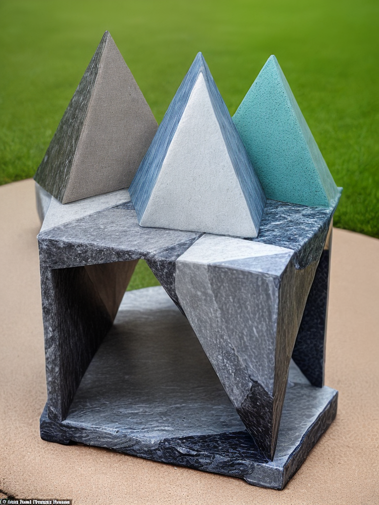Create a monument featuring a geometric pattern of triangles and ...