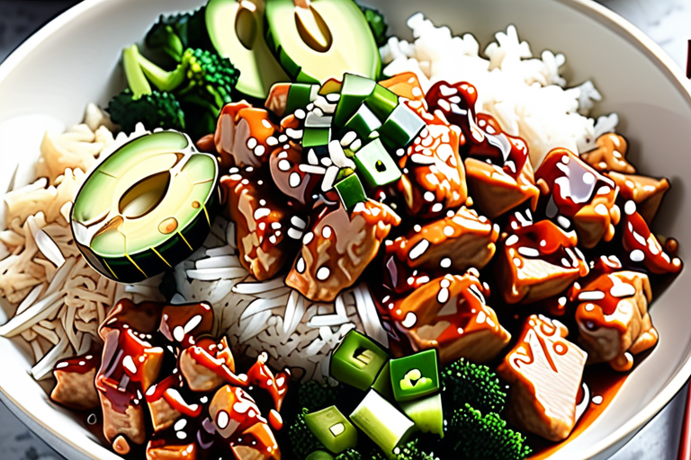 general tso ground chicken bowl
