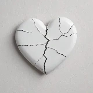 white broken heart