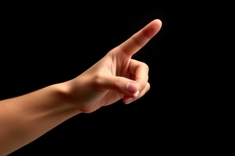 Create a detailed vector illustration of a hand with an extended finger, designed to symbolize pressing a button, with a clean, minimalist style, high contrast colors, and smooth edges, shot with a Canon EOS 5D Mark IV, 50mm lens, at f/2.8, 1/200s shutter speed, in a well-lit studio environment.