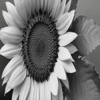 clip art sunflower black and white