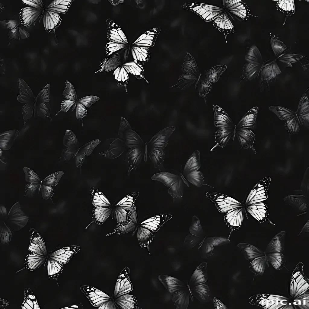 black wallpaper butterfly