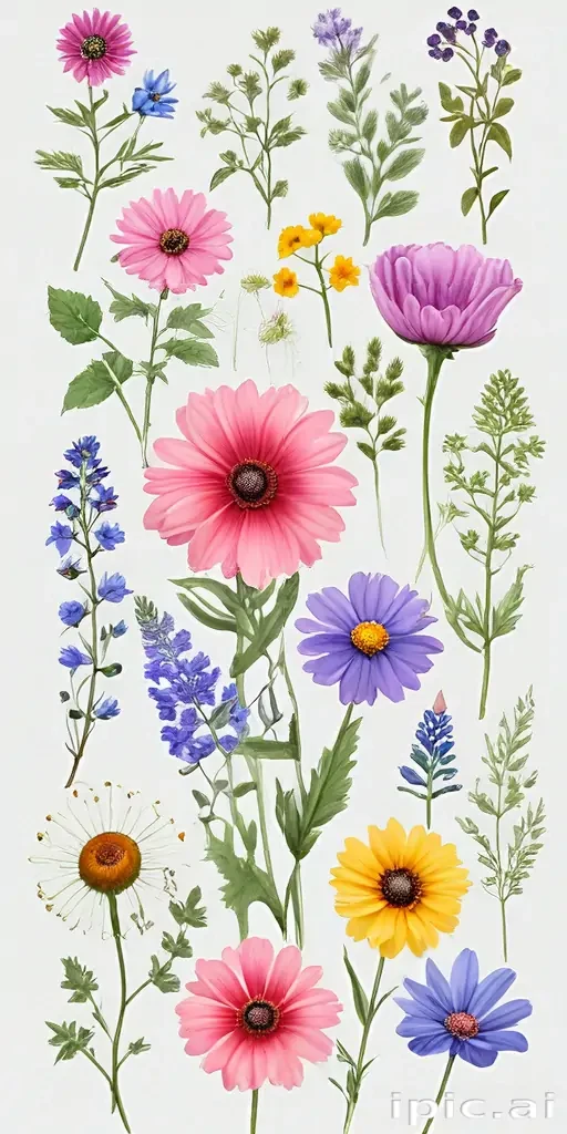 wildflowers transparent background