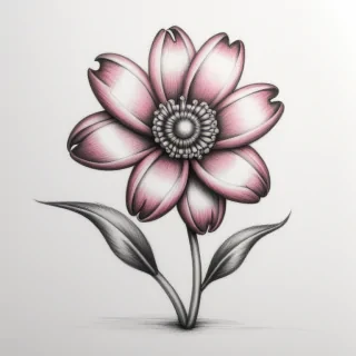 pencil draw flower