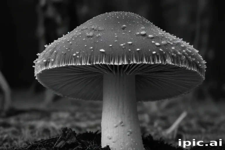 mushroom black and white